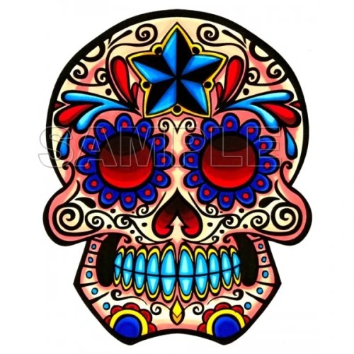  Day of the Dead Día de Muertos Skull T Shirt Iron on Transfer Decal #7 by www.shopironons.com