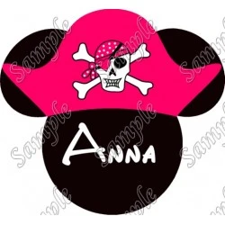 Disney World Vacation Minnie Mouse Pirate  Custom  Personalized  T Shirt Iron on Transfer Decal #34