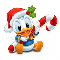 Donald Duck Baby Christmas T Shirt Iron on Transfer Decal #6