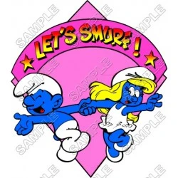 Let's Smurf  T Shirt Iron on Transfer Decal #24