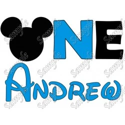 Disney Birthday Personalized Mickey Mouse for boy  Iron on Transfer Decal #1