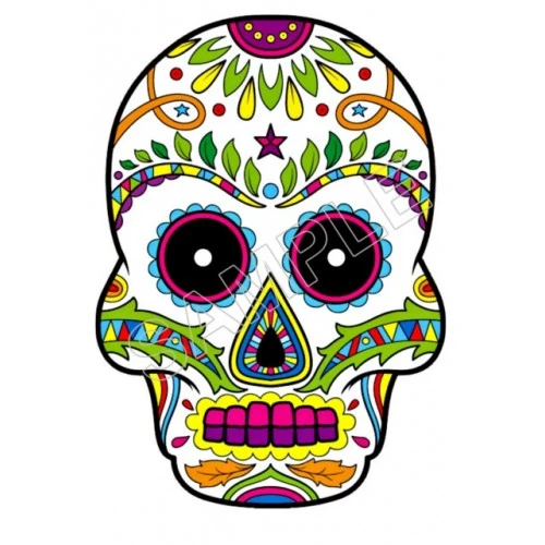  Mexican Sugar Skull T Shirt Iron on Transfer Decal #27 by www.shopironons.com