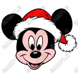 Mickey Mouse  Santa Christmas  T Shirt Iron on Transfer  Decal #37