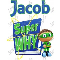 Super Why  Birthday  Personalized  Custom  T Shirt Iron on Transfer Decal #1
