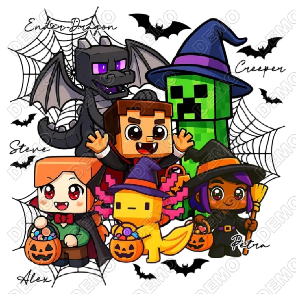 Minecraft Halloween DTF Shirt Iron on Transfer - SKU-17HJA