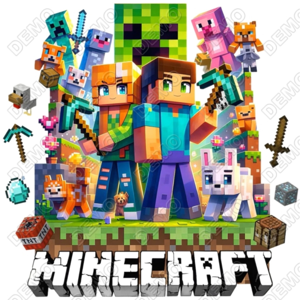 Minecraft DTF Shirt Heat Iron on Transfer N9 - SKU-M63H