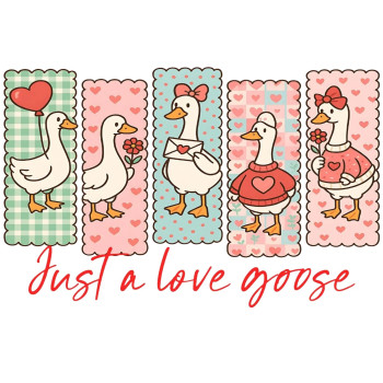 Valentines  Love Goose  DTF Iron on Transfer