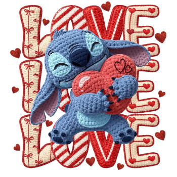Valentines  Love Stitch  DTF Iron on Transfer