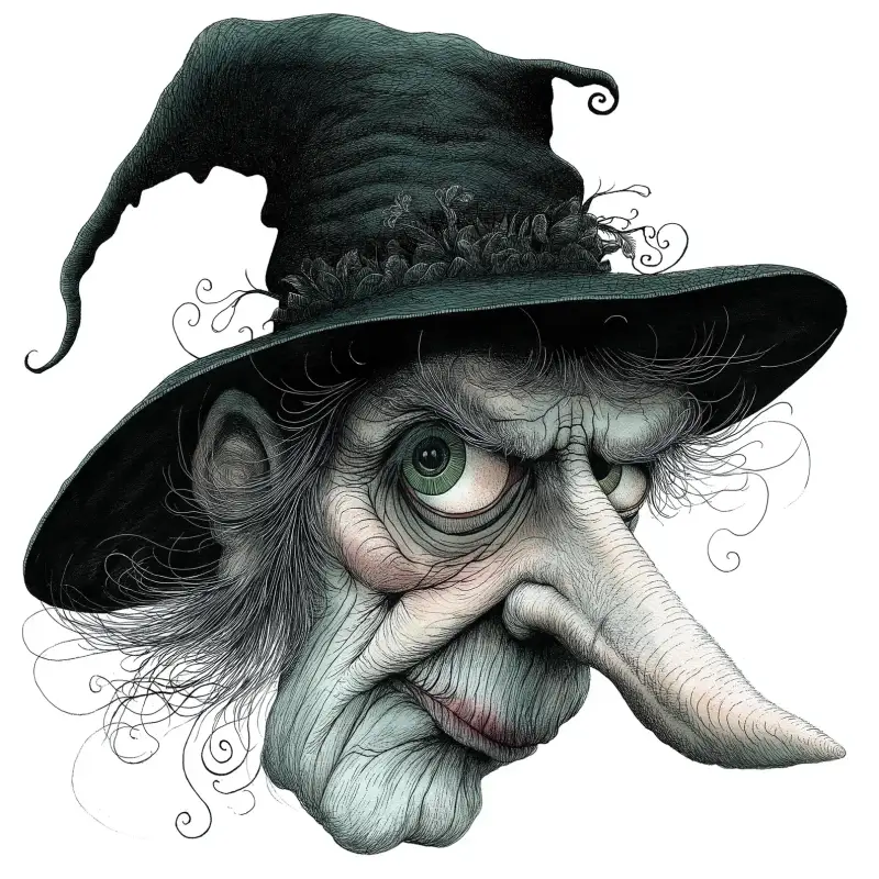 Whimsical Ugly  Witch  DTF Iron on Transfer