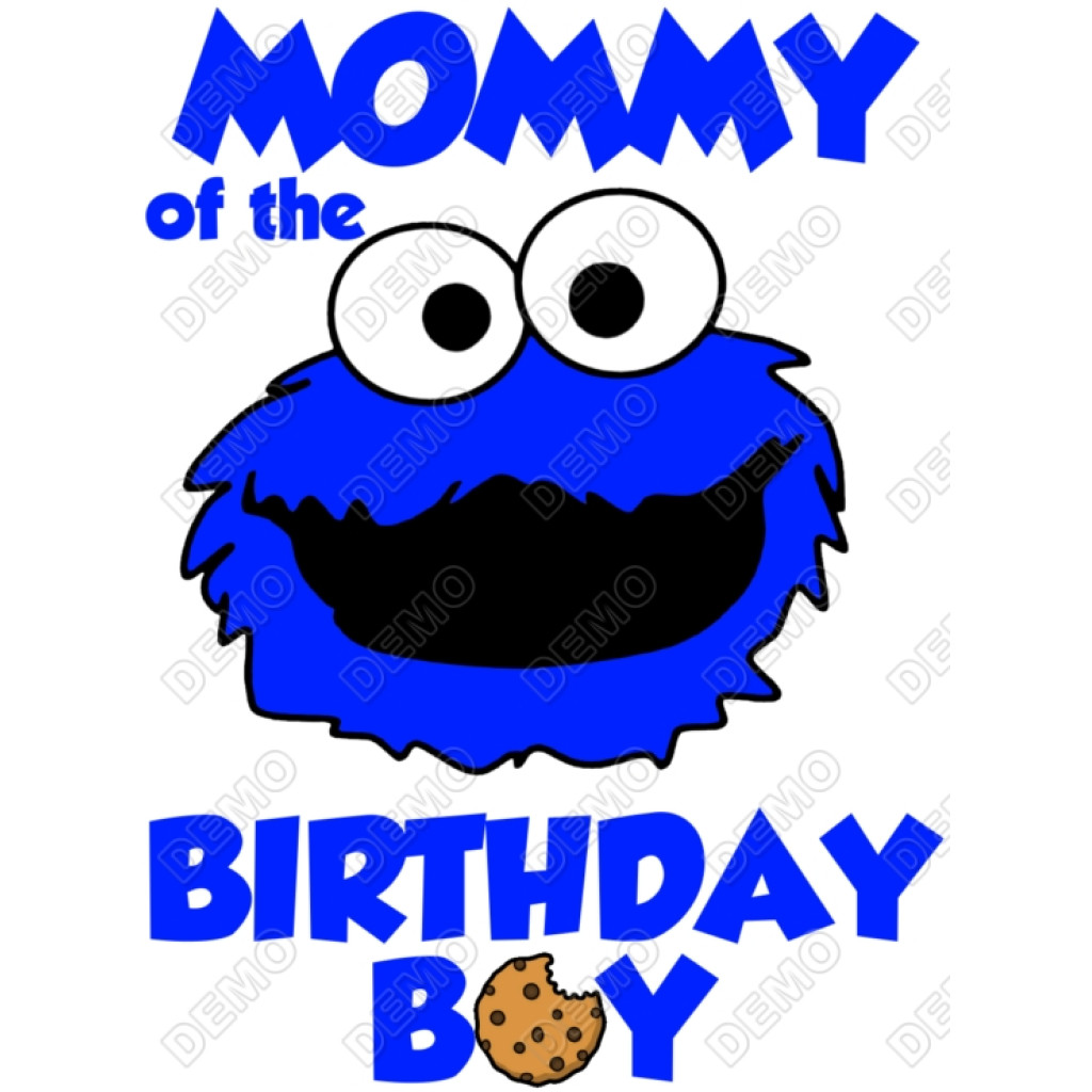 Cookie Monster Family Member Birthday Custom T Shirt Iron on Transfer