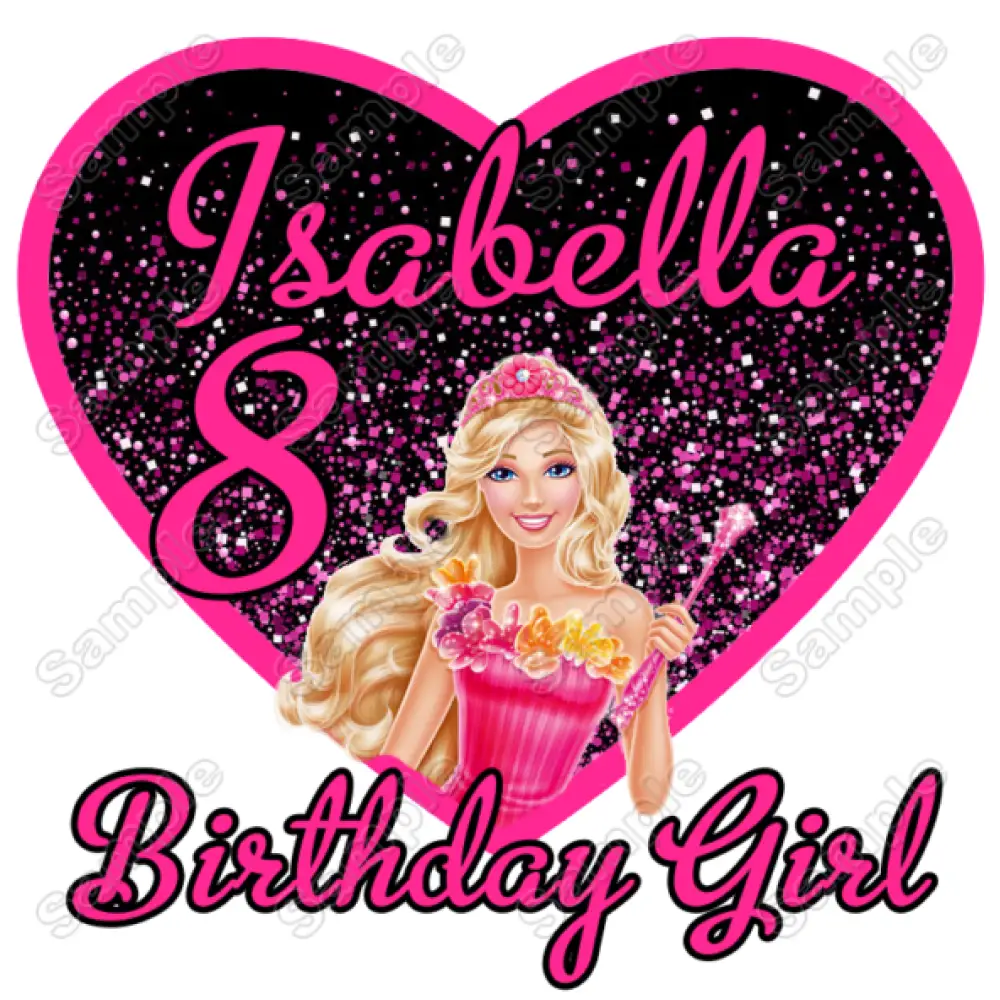 Barbie Birthday Personalized Custom T Shirt Iron on Transfer Decal #9