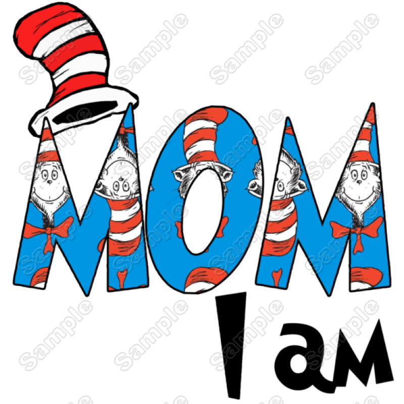 Dr. Seuss Custom name.I am.Personalized T Shirt heat Iron on Transfer