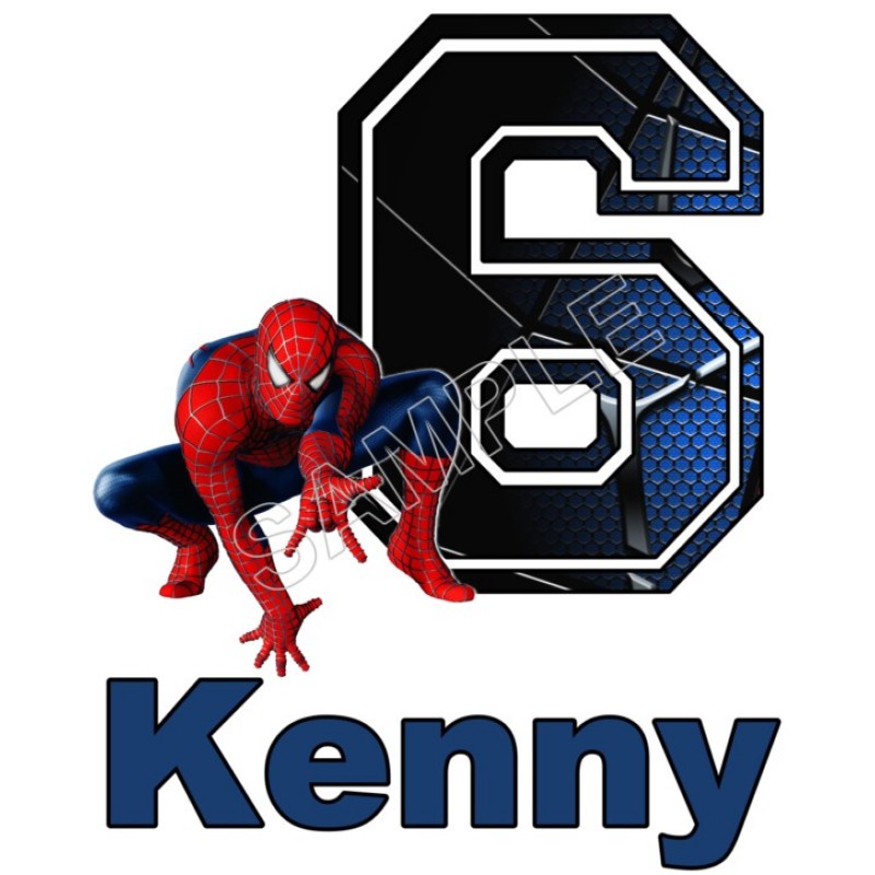 Spider Man Birthday Personalized Custom T Shirt Iron on Transfer Decal 1