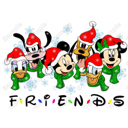  Christmas Disney  Characters Mickey Mouse T Shirt Iron on Transfer Decal 