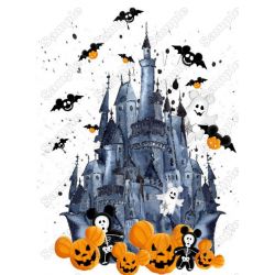 Halloween Magic Kingdom Disney Pumpkins  T Shirt Heat Iron On Transfer 
