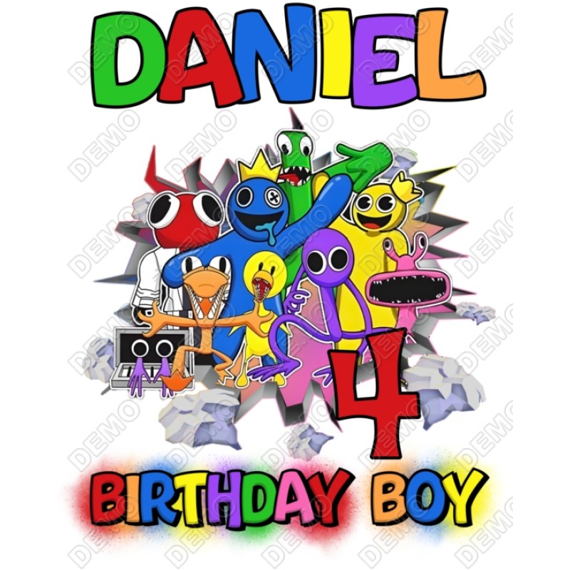 Rainbow Friend Birthday Boy PNG, JPG. Instant download files for Design,  Photography, Printing, or more