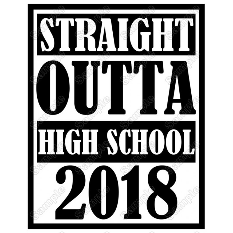 STRAIGHT OUTTA Personalized Custom Text T Shirt Iron on Transfer Decal #1