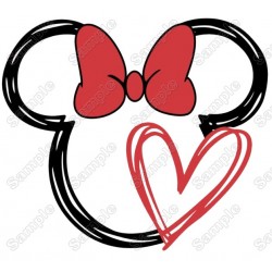 Valentine Minnie Mouse Disney  Heat  Iron on Transfer  Decal 