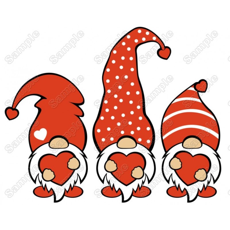 Valentine's Day Gnomes Heat Iron on Transfer Decal