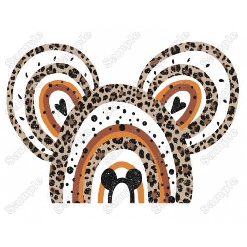 Mickey Mouse Ears Leopard Heat Iron on Transfer Decal by www.shopironons.com