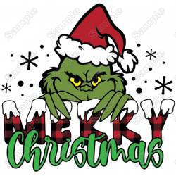 Grinch Christmas T Shirt Iron on Transfer Decal #2