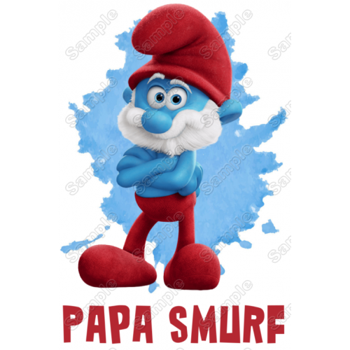 Smurf Papa Family Member Birthday Custom T Shirt Iron on Transfer Decal by www.shopironons.com