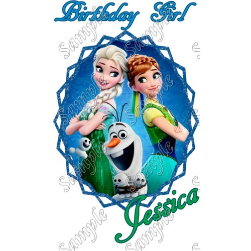  Frozen Fever  Birthday Girl Personalized  Custom  T Shirt Iron on Transfer Decal #2 by www.shopironons.com