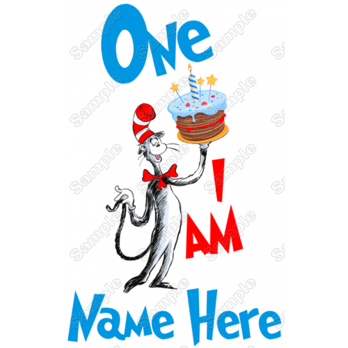 Dr. Seuss  Birthday One I am  Personalized  Custom  T Shirt Iron on Transfer Decal  by www.shopironons.com